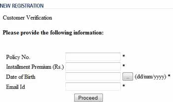 LIC Account Registeration Details