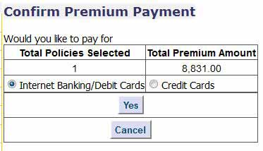 Confirm Premium Payment Amount