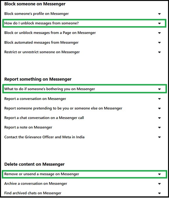 Blocking, Reporting and Deleting