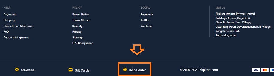 Click on help centre