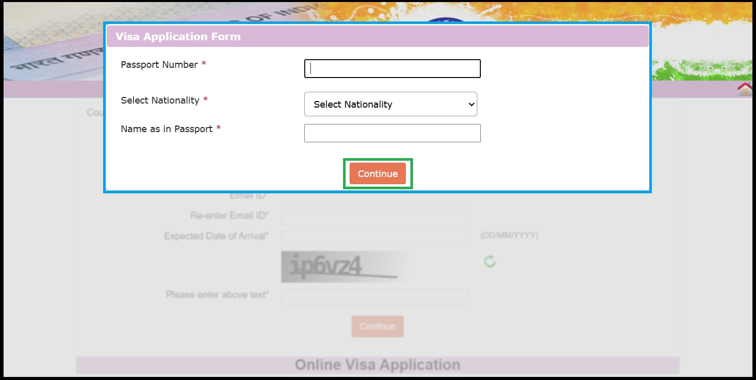 Step 3 - Visa application form popup