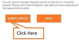 click on submit dispute button again click on submit dispute button again