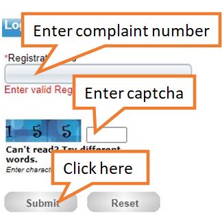 enter complaint number